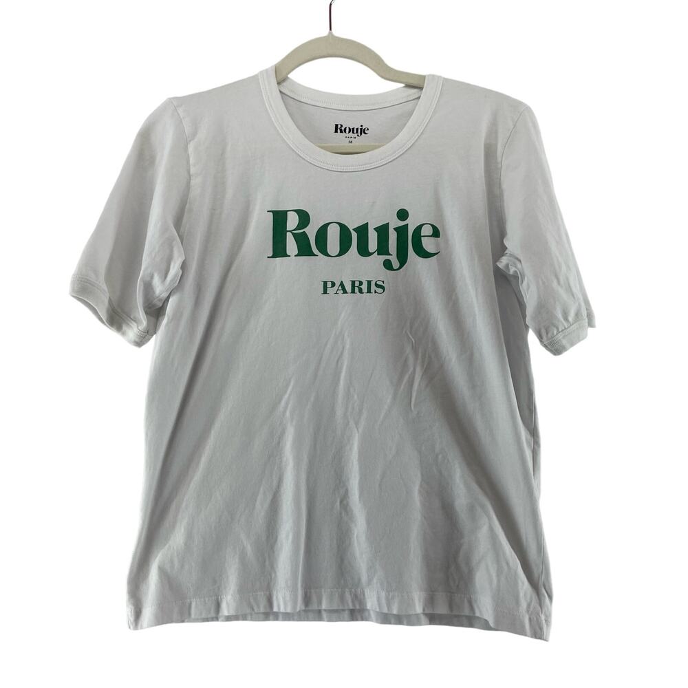 Rouje Paris White Short Sleeve Tee Top Size 38 US 6
